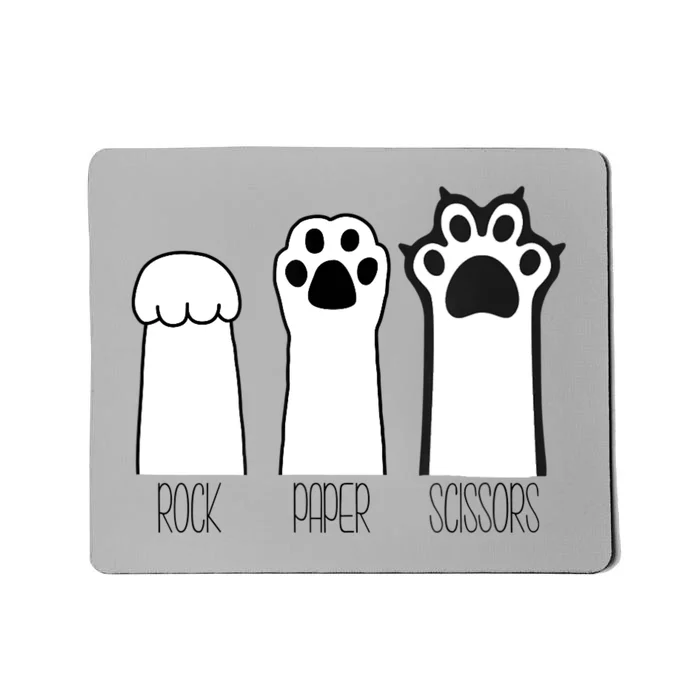 Funny Cat Rock Paper Scissors Cat Paws Cat Lover Mousepad