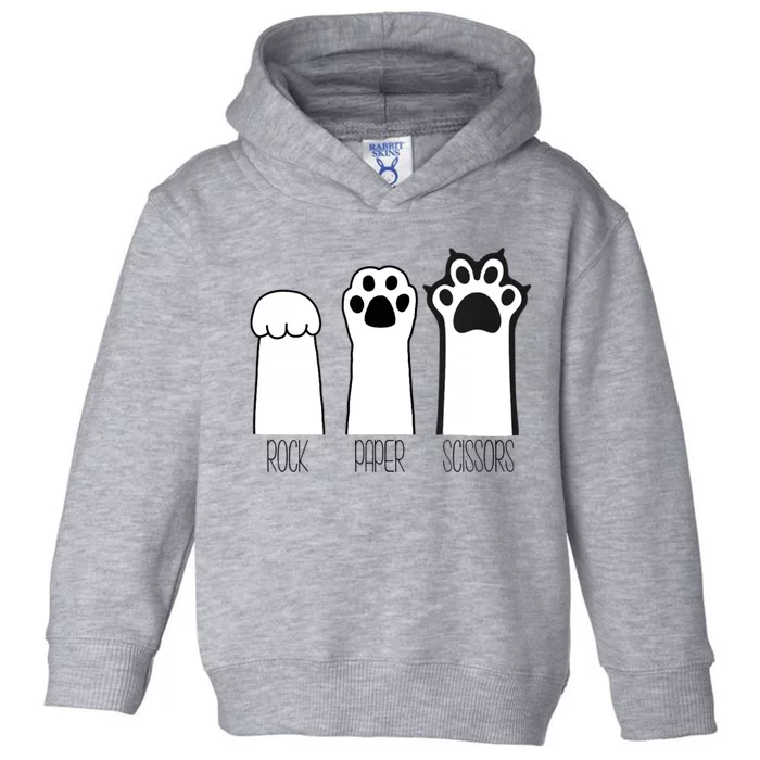 Funny Cat Rock Paper Scissors Cat Paws Cat Lover Toddler Hoodie