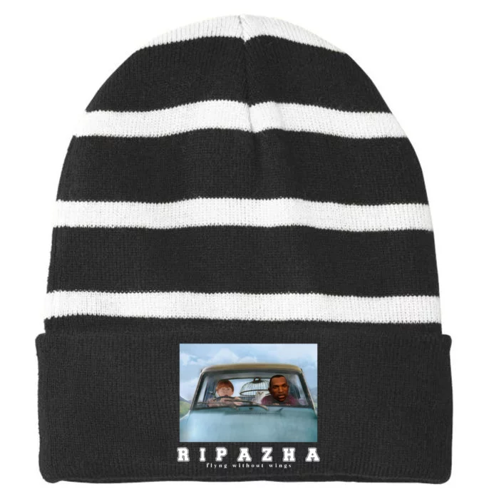 Flying Car Ripazha Striped Beanie with Solid Band