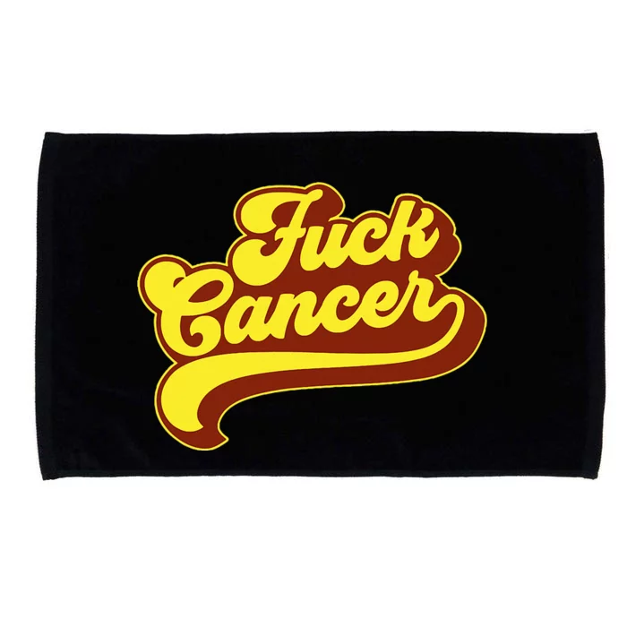 Fuck Cancer Retro 70s Gift For Cancer Survivor Microfiber Hand Towel