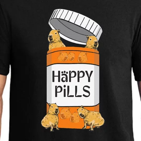 Funny Capibara Rodent Happy Pills Capybaras Capy Pajama Set