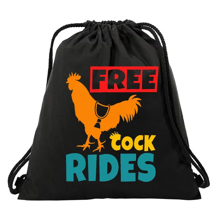 Free Cock Rides Vintage Apparel Drawstring Bag