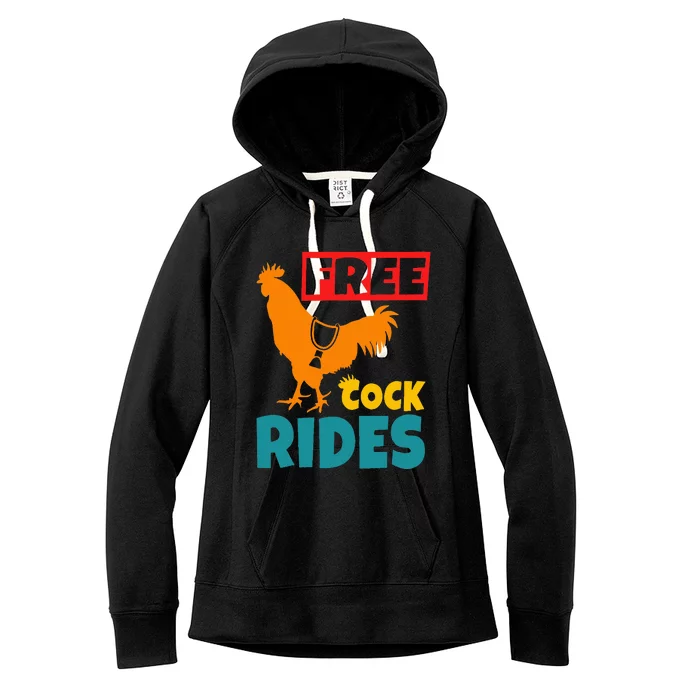 Free Cock Rides Vintage Apparel Women's Fleece Hoodie