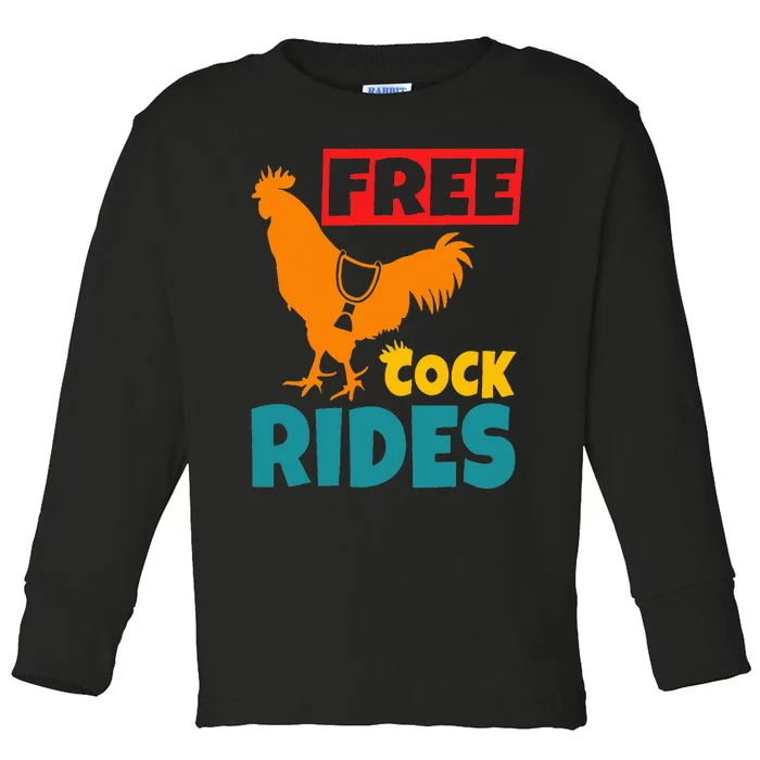 Free Cock Rides Vintage Apparel Toddler Long Sleeve Shirt