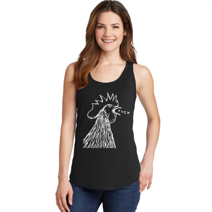 Funny Chicken Rooster Saying Fuck Ladies Essential Tank