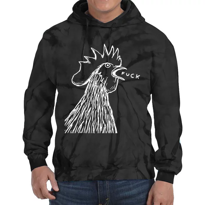 Funny Chicken Rooster Saying Fuck Tie Dye Hoodie