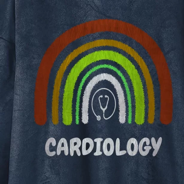 Funny Cardiology Rainbow Cardiologist Heart Surgeon Gift Hooded Wearable Blanket