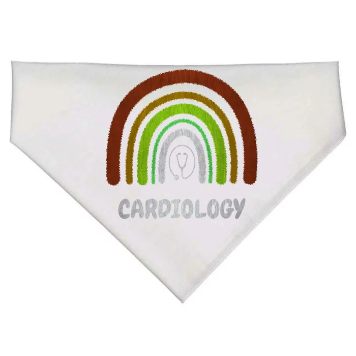 Funny Cardiology Rainbow Cardiologist Heart Surgeon Gift USA-Made Doggie Bandana