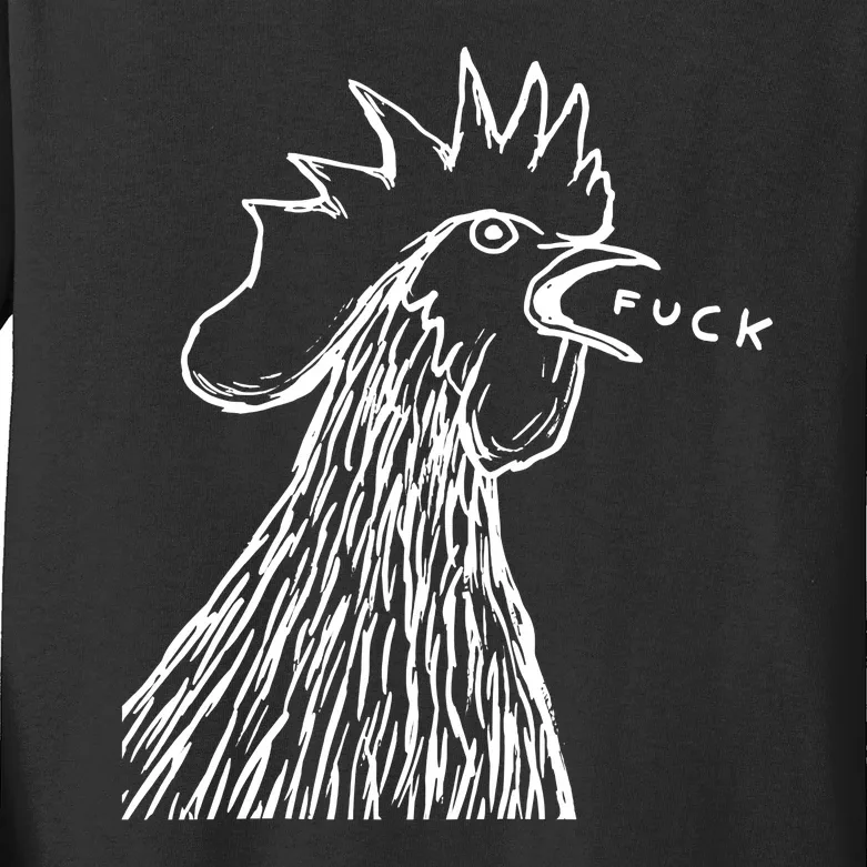 Funny Chicken Rooster Saying Fuck Kids Long Sleeve Shirt