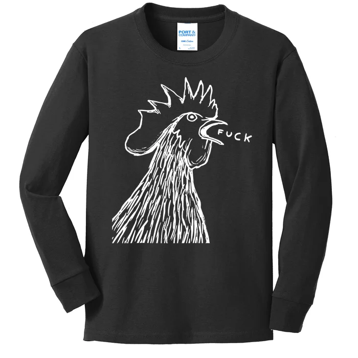 Funny Chicken Rooster Saying Fuck Kids Long Sleeve Shirt