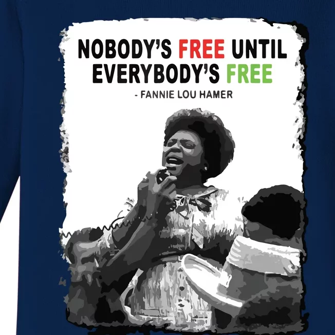 FannieLouHamer Civil Rights Freedom Black History Month Baby Long Sleeve Bodysuit