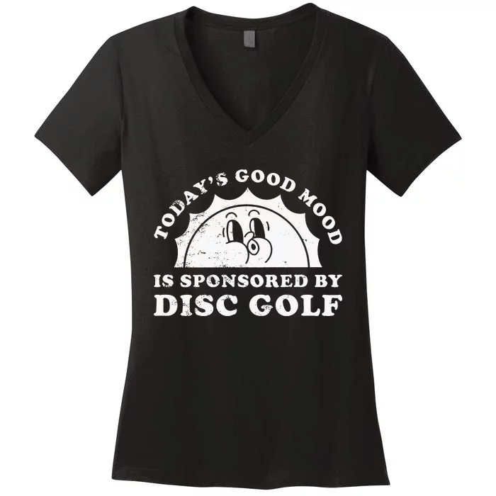 Funny Cute Retro Vintage Disc Golf Pullover Hoodie Women's V-Neck T-Shirt