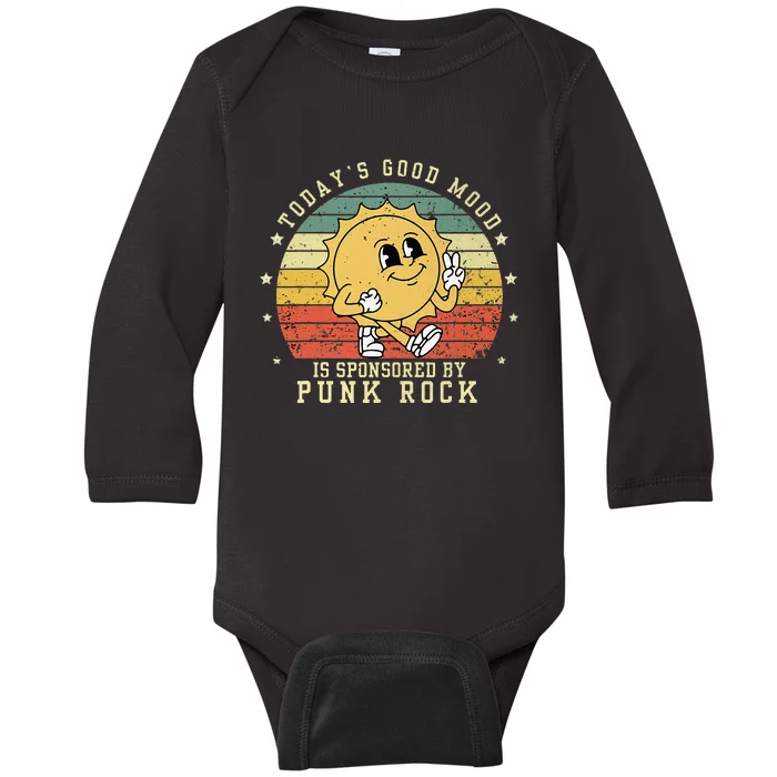 Funny Cute Retro Vintage Punk Rock TodayS Good Mood Sponsor Baby Long Sleeve Bodysuit