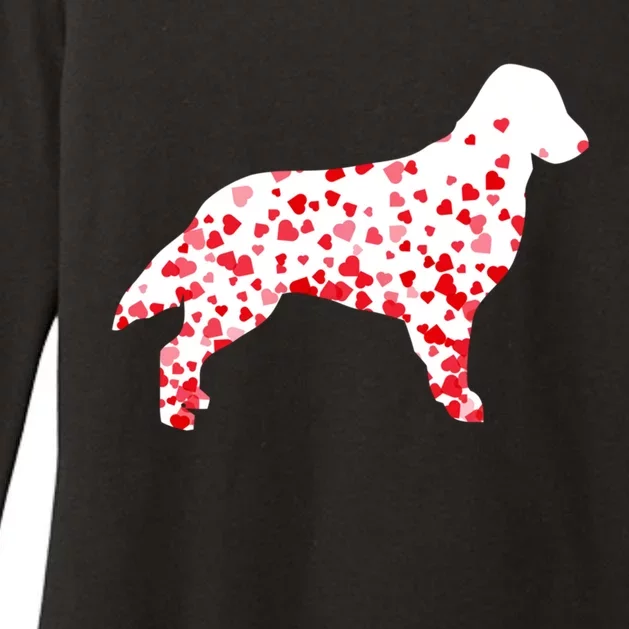 Flat Coated Retriever Heart Dog Valentine's Day Gift Womens CVC Long Sleeve Shirt