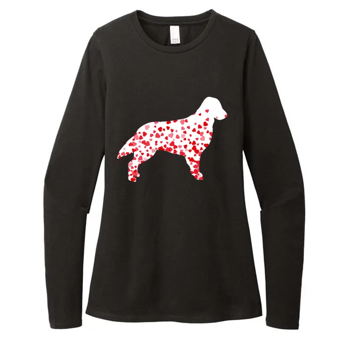 Flat Coated Retriever Heart Dog Valentine's Day Gift Womens CVC Long Sleeve Shirt