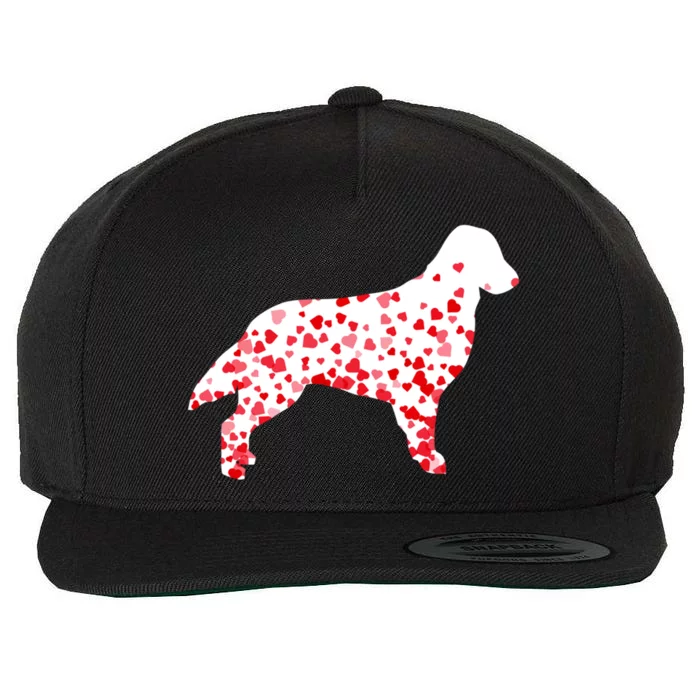 Flat Coated Retriever Heart Dog Valentine's Day Gift Wool Snapback Cap