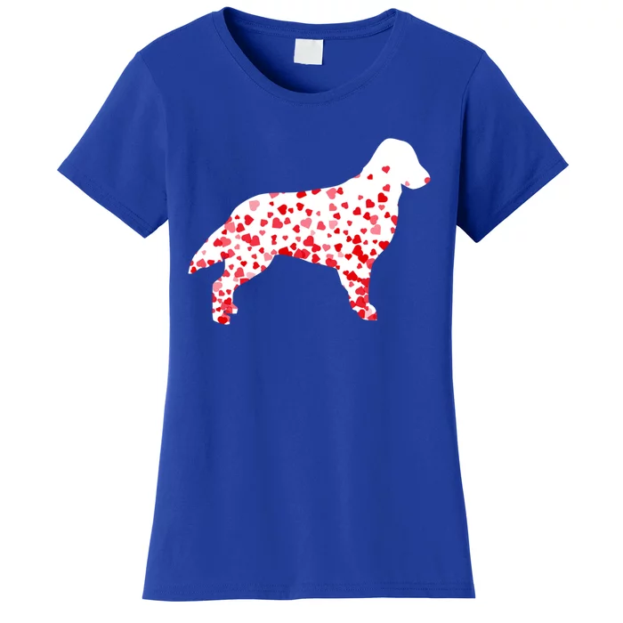 Flat Coated Retriever Heart Dog Valentine's Day Gift Women's T-Shirt