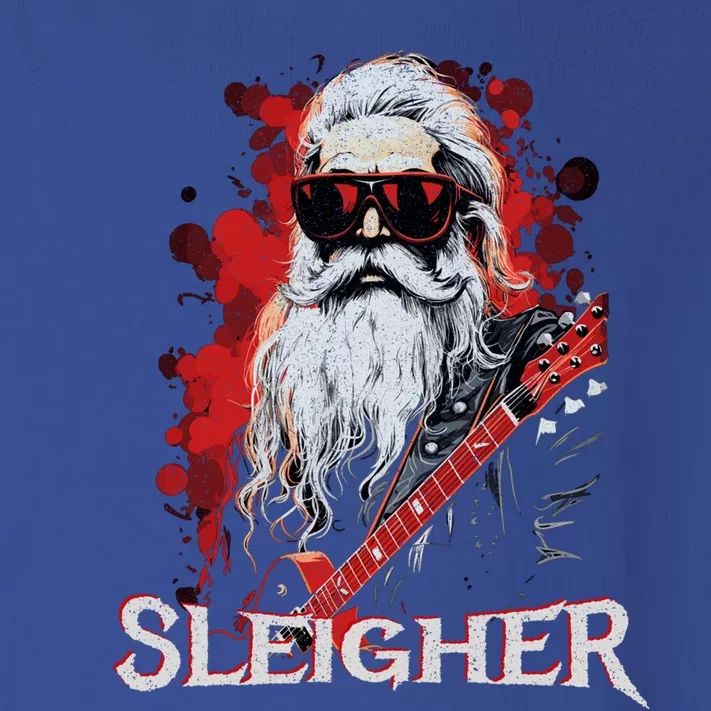 Funny Christmas Rocker Band Santa Playing Guitar Sleigher Cool Gift Toddler Long Sleeve Shirt