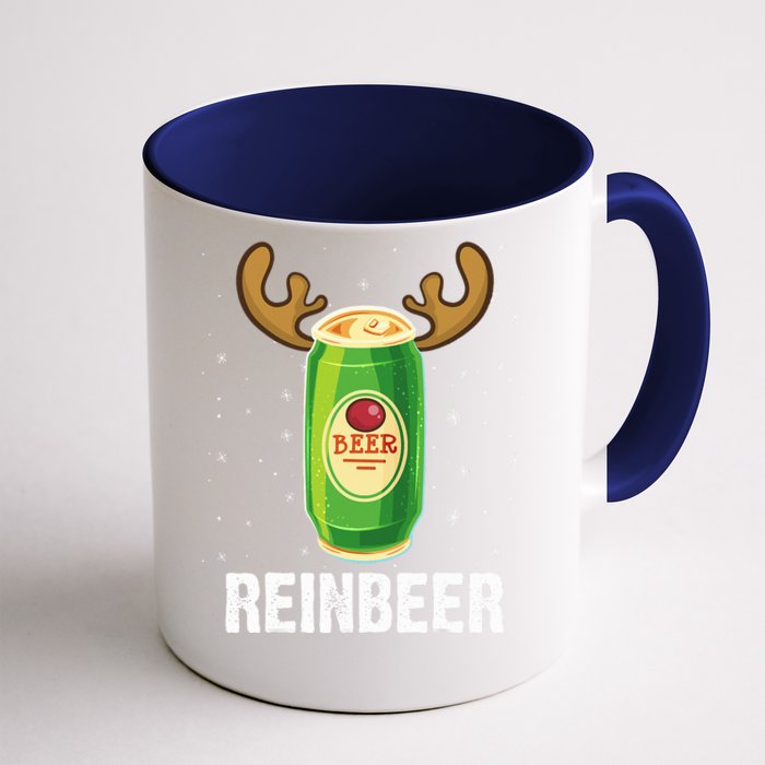 Funny Christmas Reindeer Beer Pun Xmas Front & Back Coffee Mug