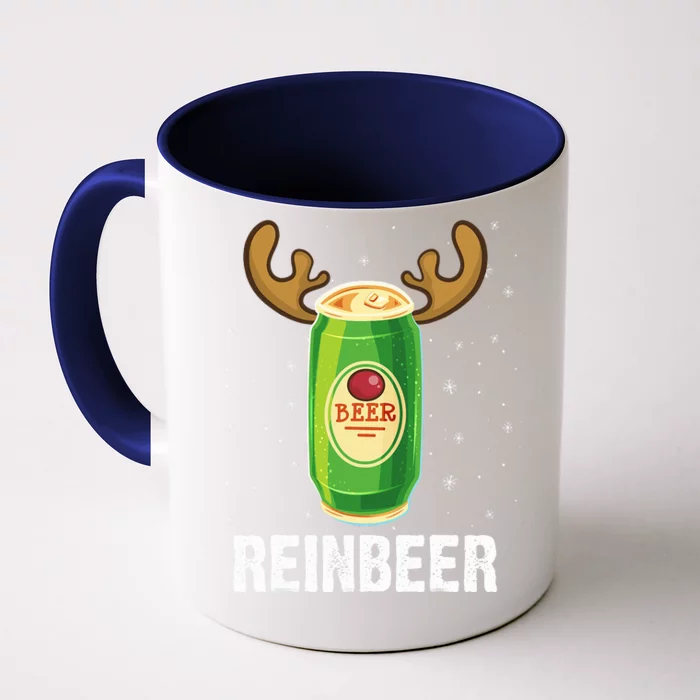 Funny Christmas Reindeer Beer Pun Xmas Front & Back Coffee Mug