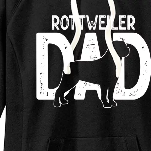 Funny Cute Rottweiler Dog Dad Puppy Lover Father Gift Women's Fleece Hoodie