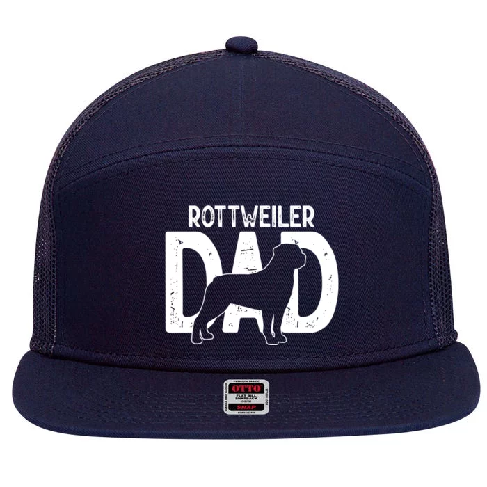 Funny Cute Rottweiler Dog Dad Puppy Lover Father Gift 7 Panel Mesh Trucker Snapback Hat