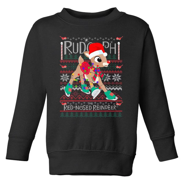 Funny Cute Rudolph The Red Nosed Reindeer Christmas tree Toddler Sweatshirt