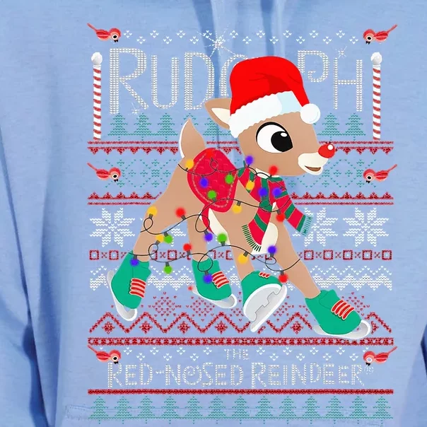 Funny Cute Rudolph The Red Nosed Reindeer Christmas tree Unisex Surf Hoodie