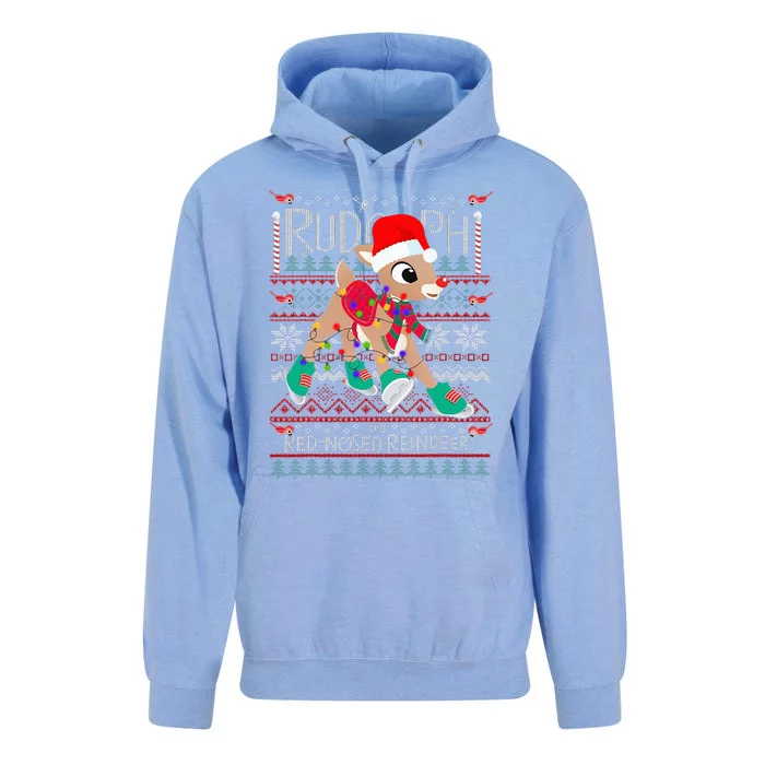 Funny Cute Rudolph The Red Nosed Reindeer Christmas tree Unisex Surf Hoodie