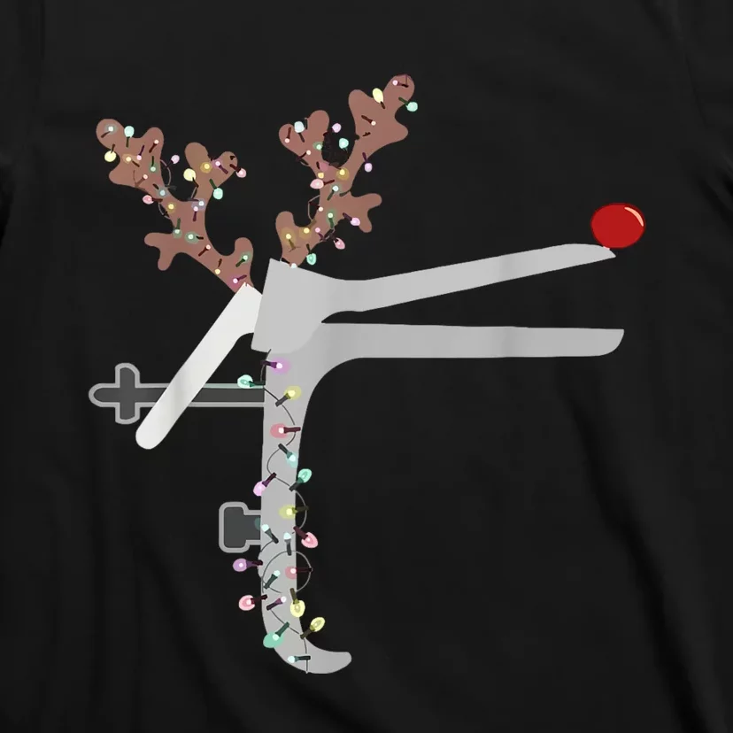 Funny Christmas Reindeer Speculum Nurse L&D Nursing Xmas T-Shirt