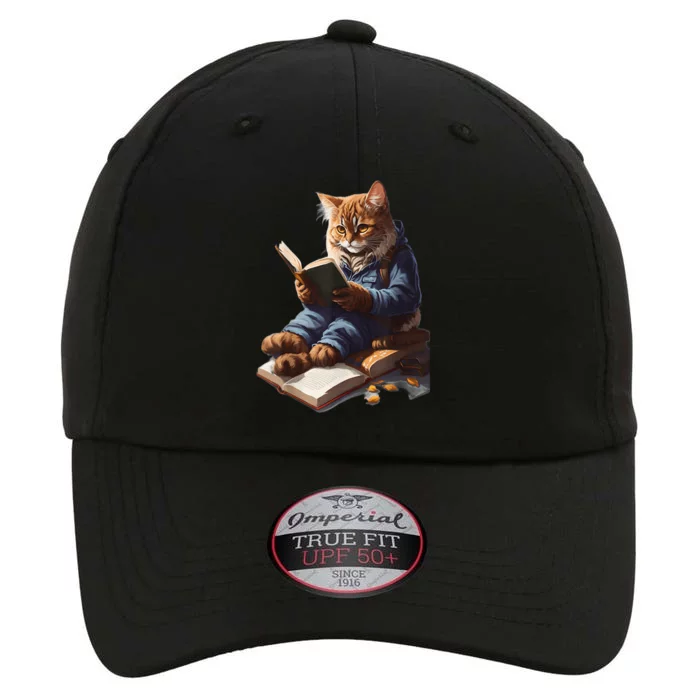 Funny Cats Reading A Book Graphic Cat Kitten Lovers The Original Performance Cap