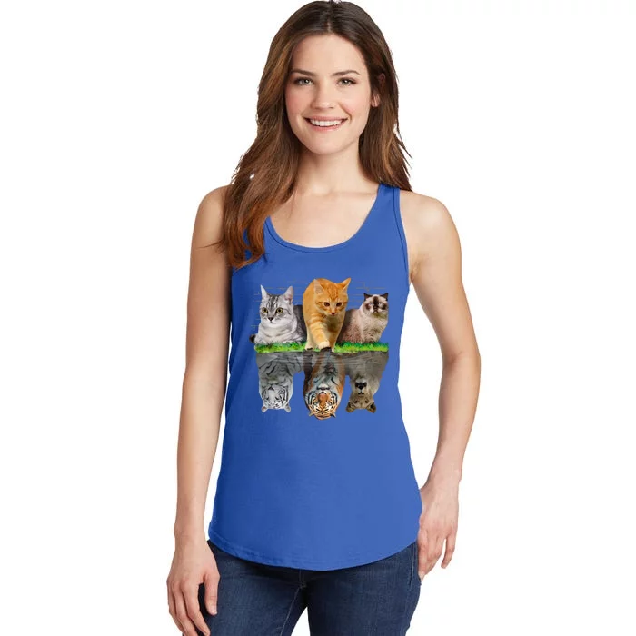 Fun Cat Reflection Gift Design Idea Cute Gift Ladies Essential Tank