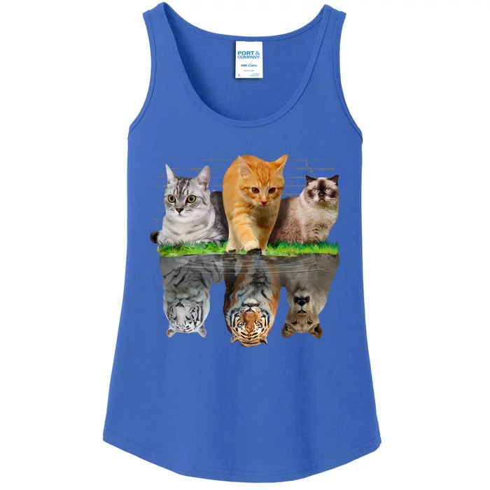 Fun Cat Reflection Gift Design Idea Cute Gift Ladies Essential Tank