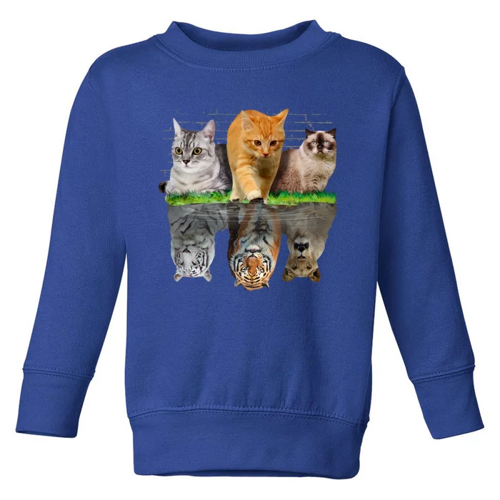 Fun Cat Reflection Gift Design Idea Cute Gift Toddler Sweatshirt