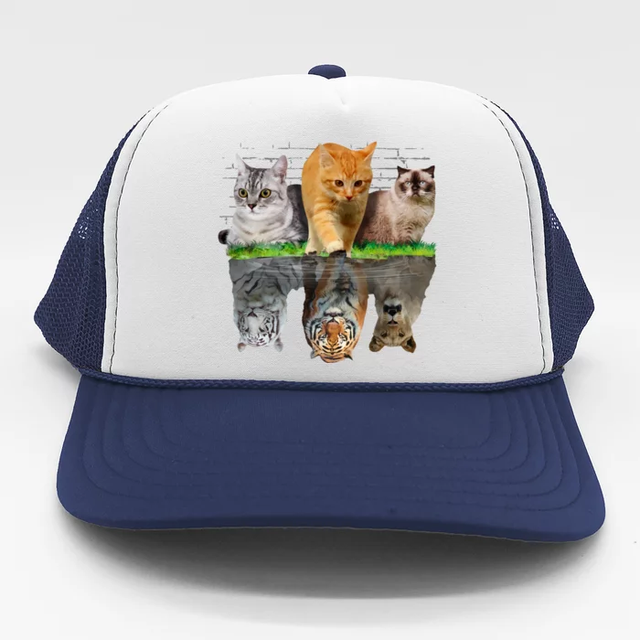 Fun Cat Reflection Gift Design Idea Cute Gift Trucker Hat