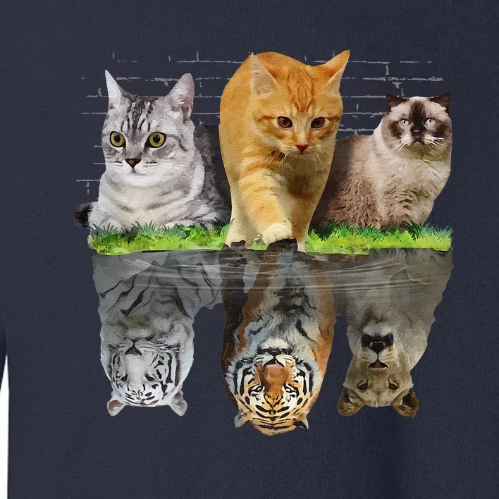 Fun Cat Reflection Gift Design Idea Toddler Sweatshirt