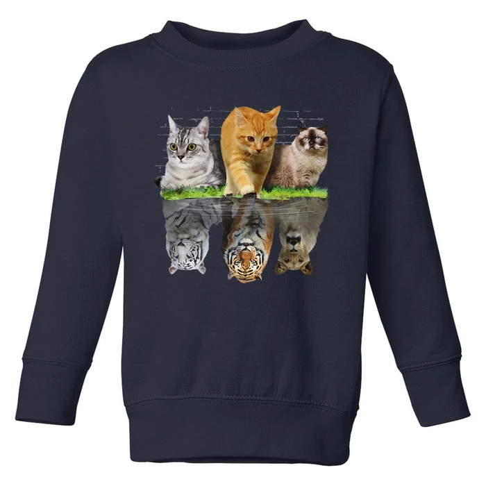 Fun Cat Reflection Gift Design Idea Toddler Sweatshirt