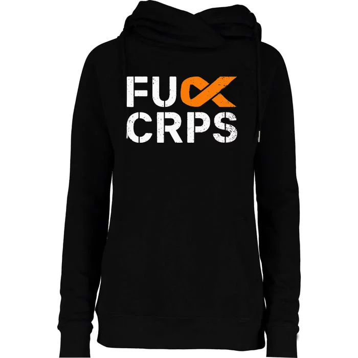 Fuck CRPS RSD Awareness Orange Ribbon Warrior Support Womens Funnel Neck Pullover Hood