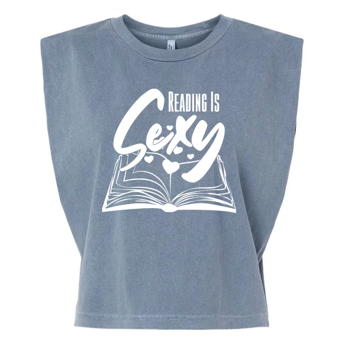 Funny Cute Reading Is Sexy Book Lover Garment-Dyed Women's Muscle Tee