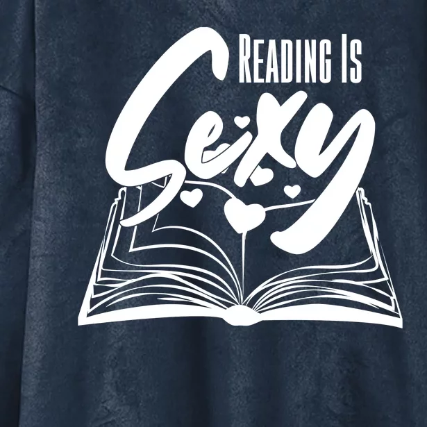 Funny Cute Reading Is Sexy Book Lover Hooded Wearable Blanket