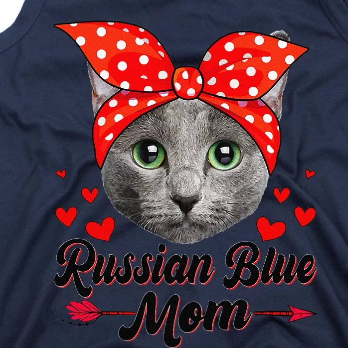 Funny Cute Russian Blue Mom Tee Cat Mom Mothers Day For Funny Tank Top