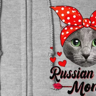 Funny Cute Russian Blue Mom Tee Cat Mom Mothers Day For Funny Full Zip Hoodie