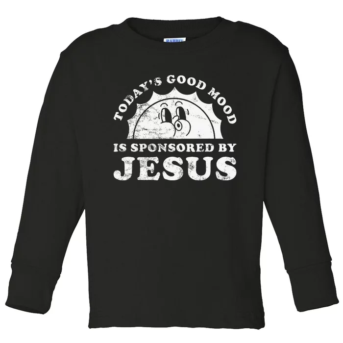 Funny Cute Retro Vintage Jesus Toddler Long Sleeve Shirt