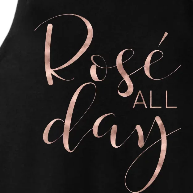 Funny & Cute Rose All Day Wine Lover & Gift G002016 Ladies Tri-Blend Wicking Tank