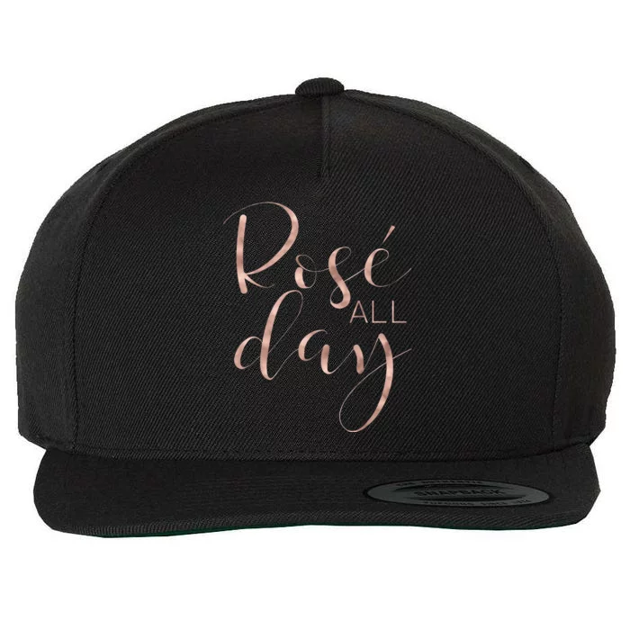 Funny & Cute Rose All Day Wine Lover & Gift G002016 Wool Snapback Cap