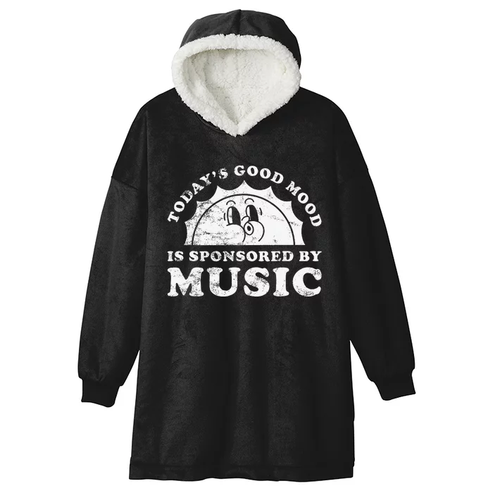 Funny Cute Retro Vintage Music Hooded Wearable Blanket