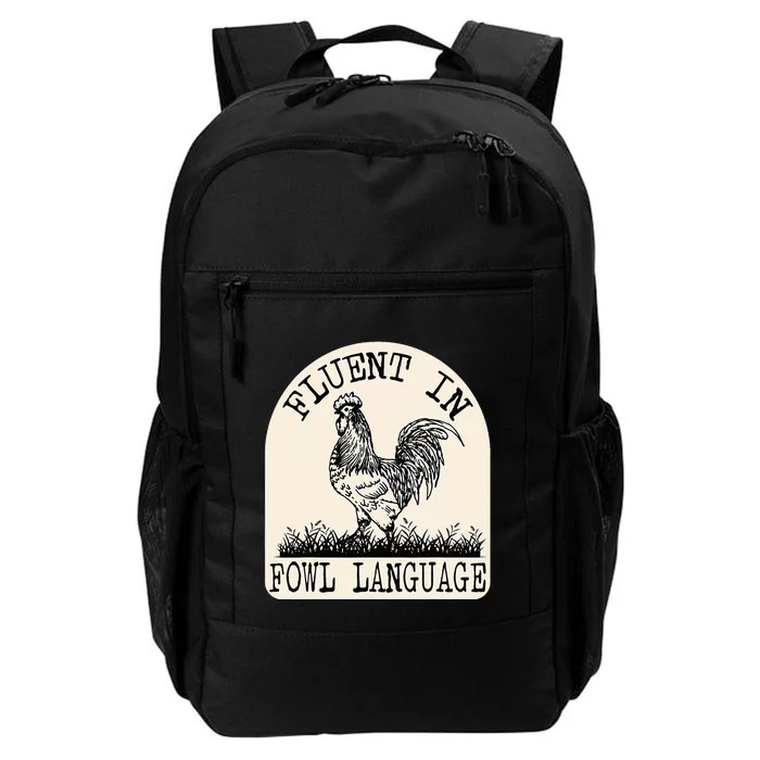 Funny Chicken Retro Vintage Fluent In Fowl Language Daily Commute Backpack