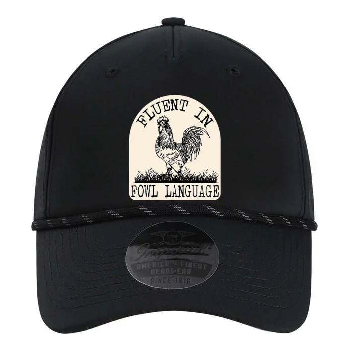 Funny Chicken Retro Vintage Fluent In Fowl Language Performance The Dyno Cap