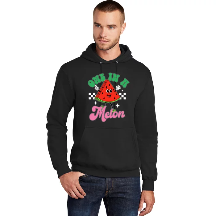 Funny Cute Retro Watermelon One In A Melon Summer Vacation Hoodie