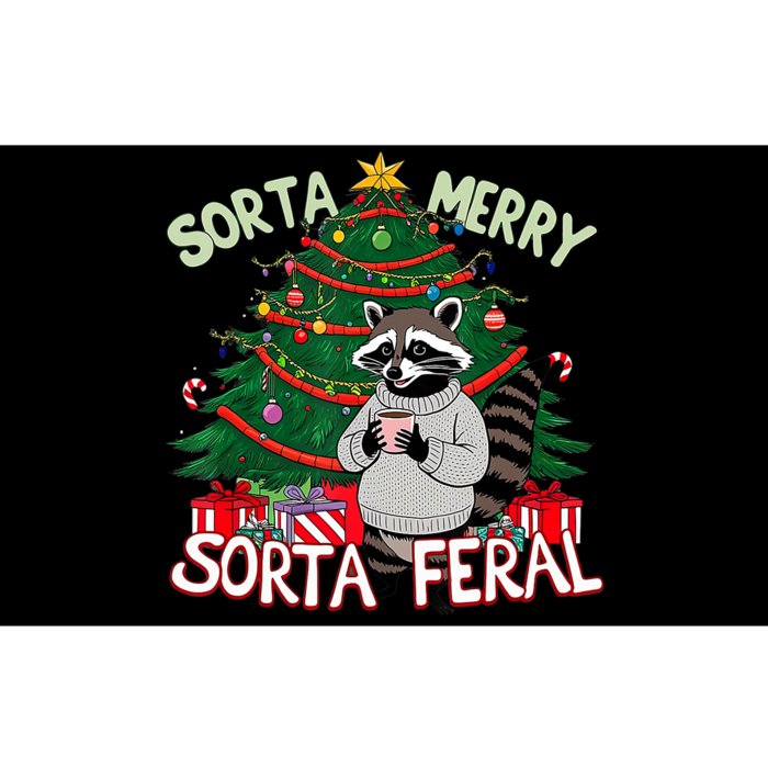 Funny Christmas Raccoon Sorta Merry Sorta Santa Feral Xmas Bumper Sticker